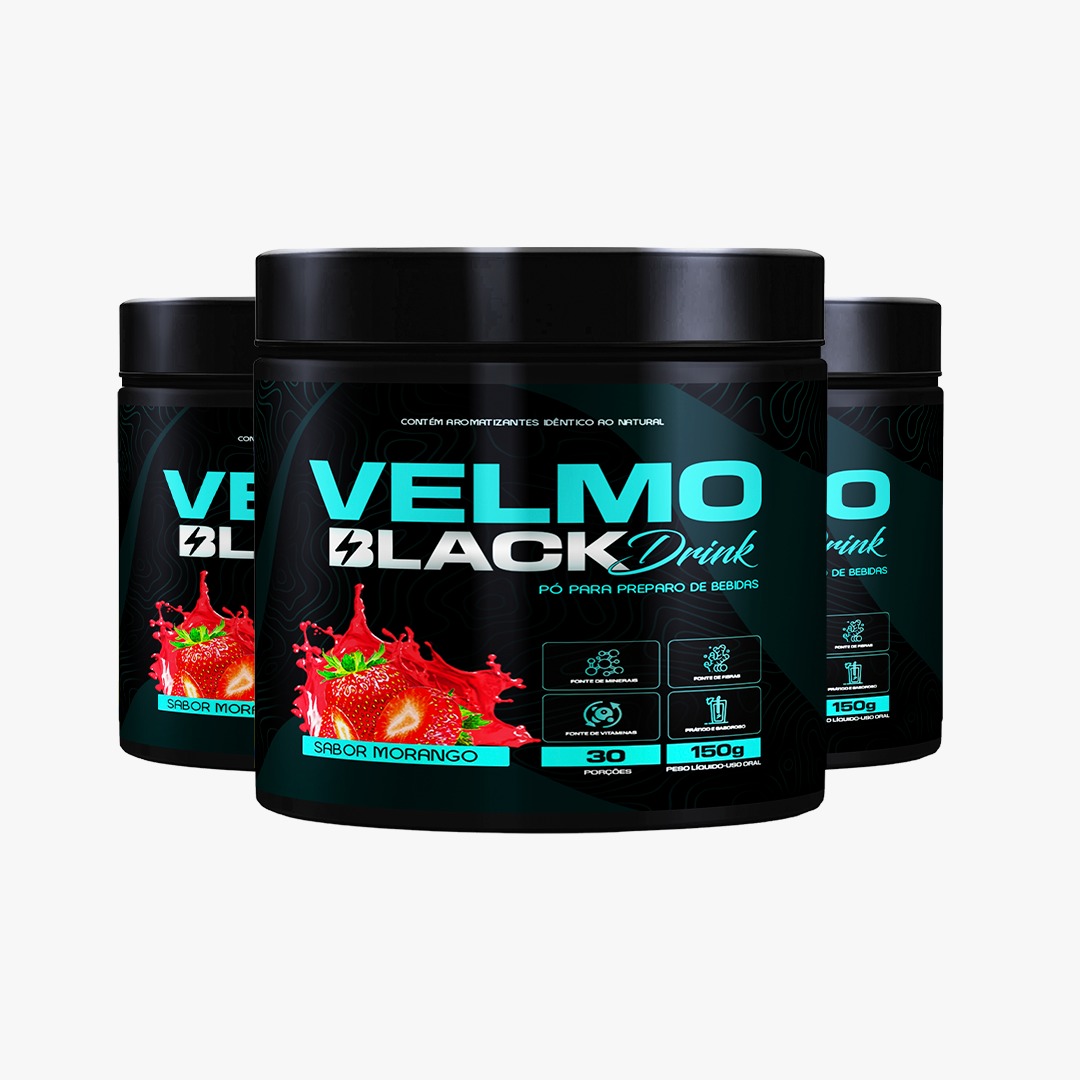 Velmo Black Drink Morango - 3 Meses